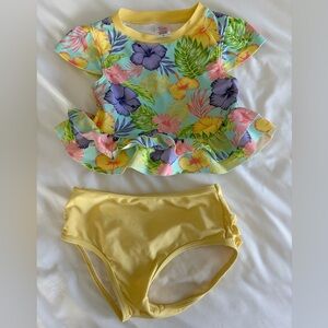 Ruffle Butts Tropical Floral Bikini Set